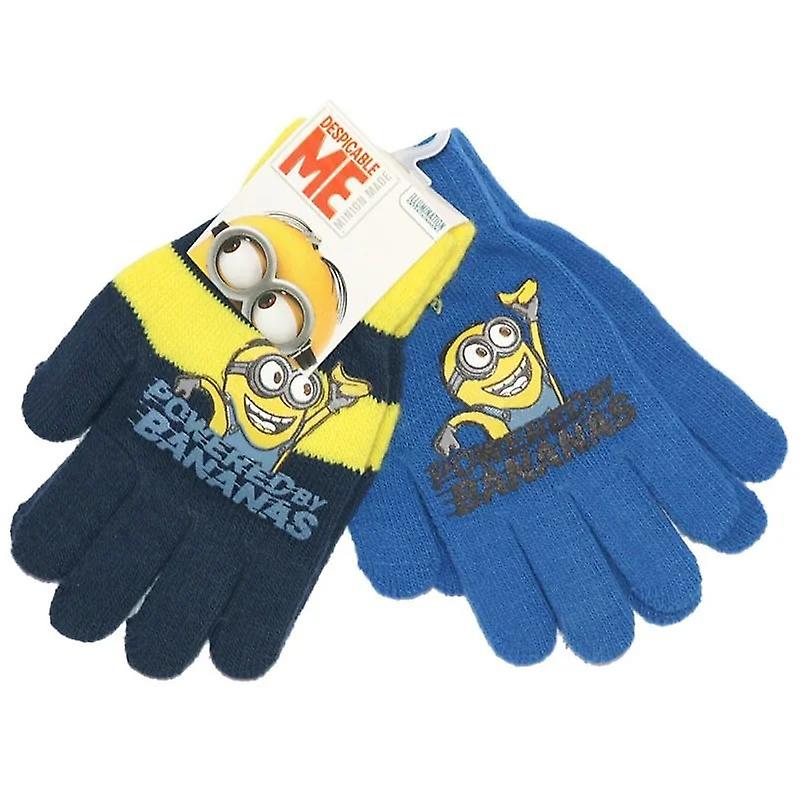 2-pack minions stupid me mittens finger mittens one size blue/yellow