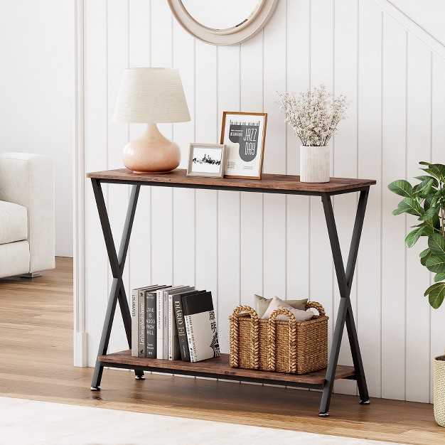 Trinity 2 tier Narrow Console Sofa Side Table For Entryway Hallway Living Room