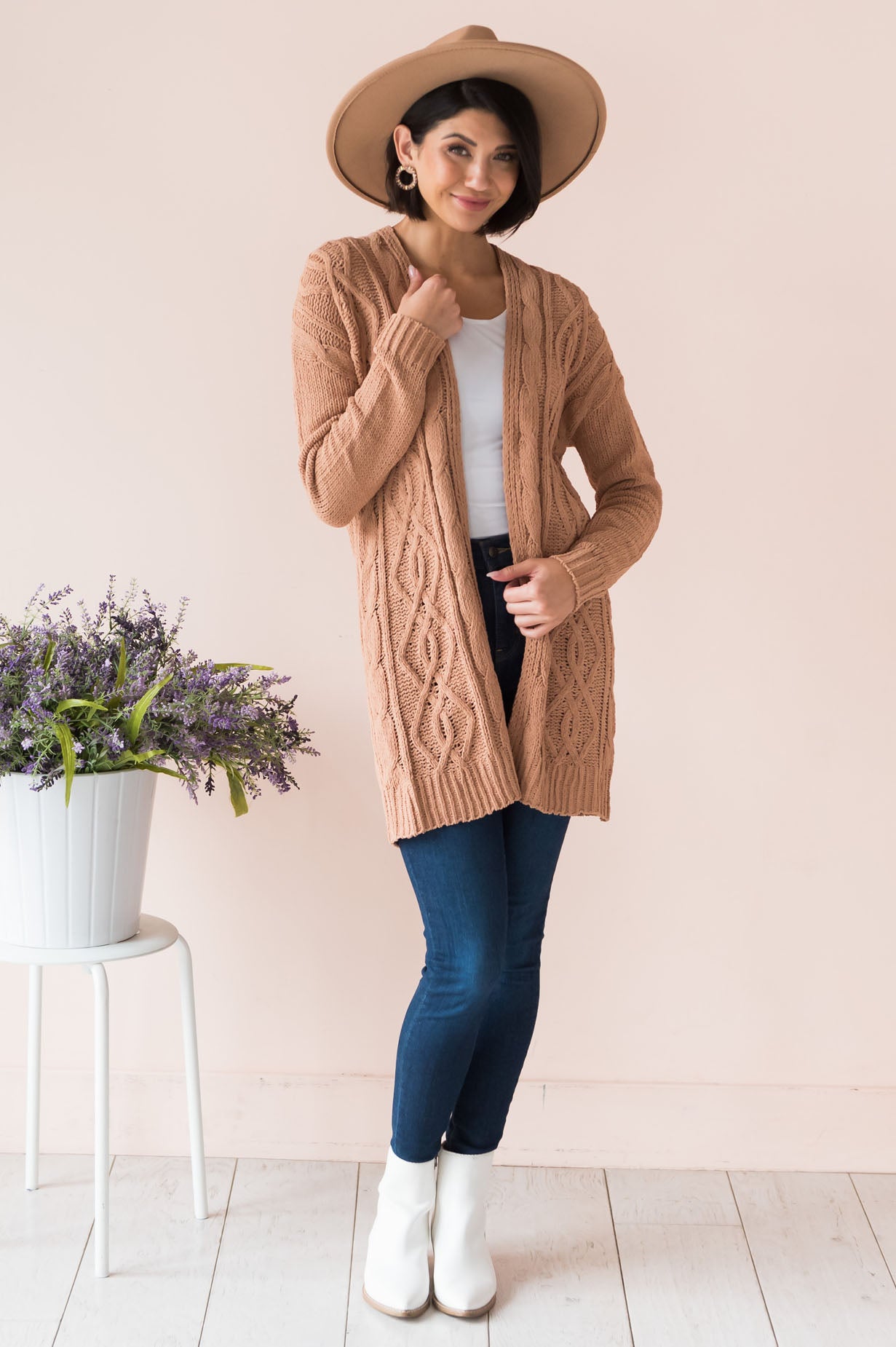 Warms My Heart Modest Chenille Cardigan