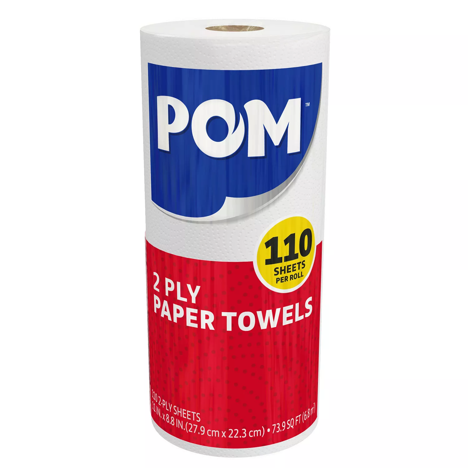 POM Individually Wrapped 2-Ply Paper Towels (110 sheets/roll， 30 rolls)