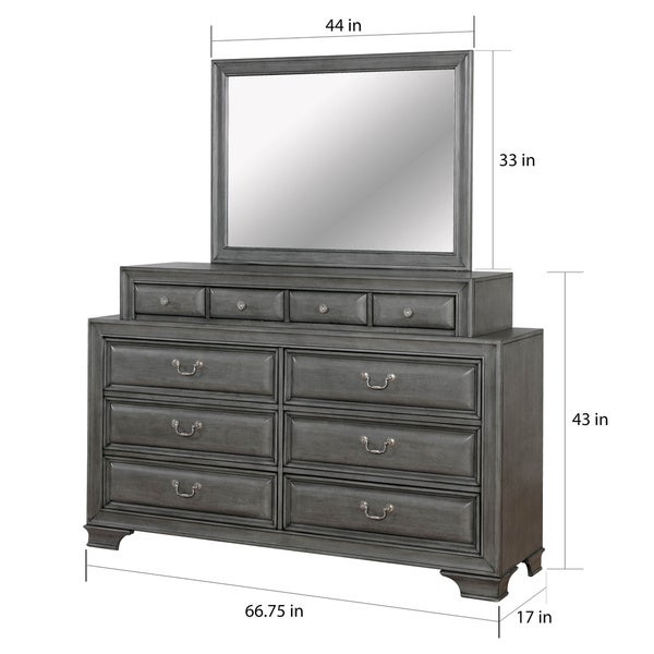 Furniture of America Oslo Traditional 2-piece Dresser and Mirror Set - - 21281915