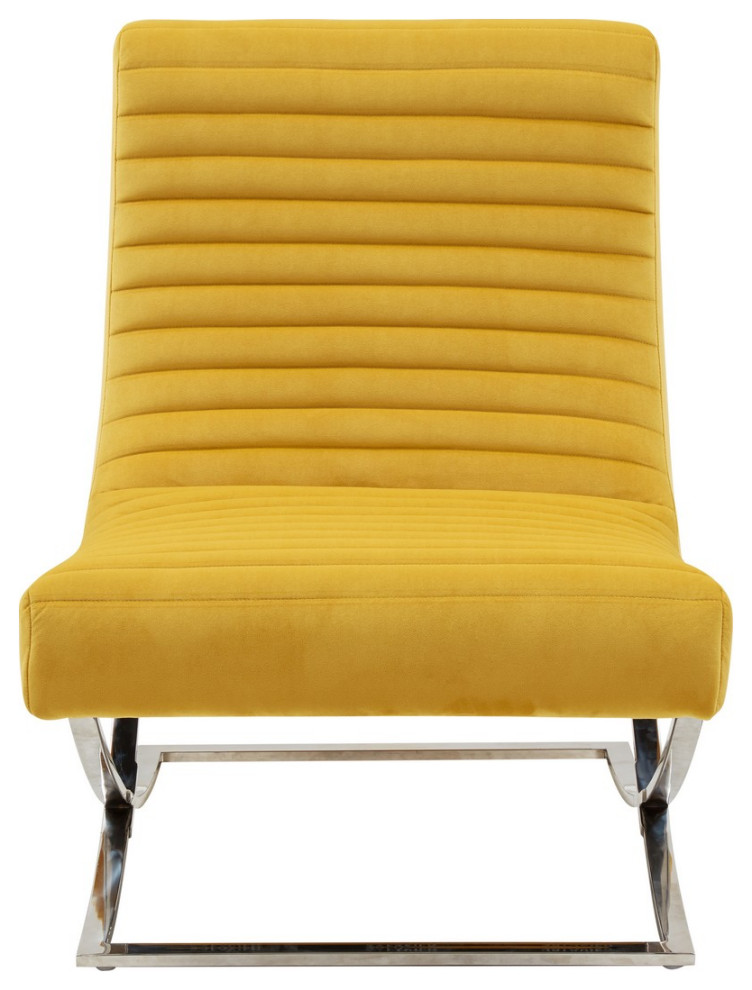 Jules Tufted Velvet Accent Chair Yellow   Contemporary   Armchairs And Accent Chairs   by Peachtree Fine Furniture  Houzz