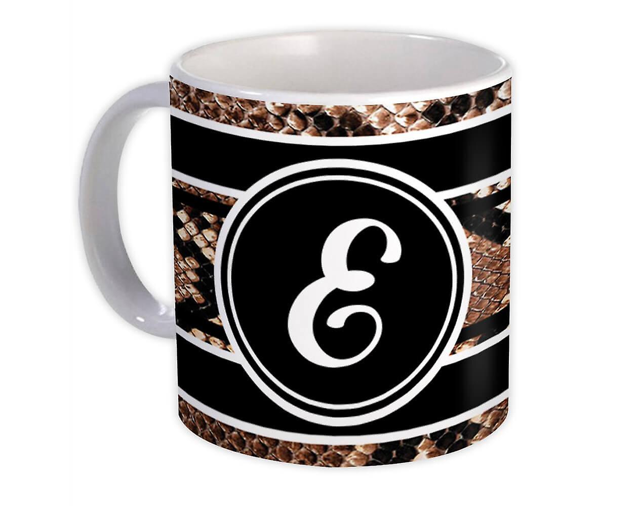 Gift Mug: Monogram Letter E Snake