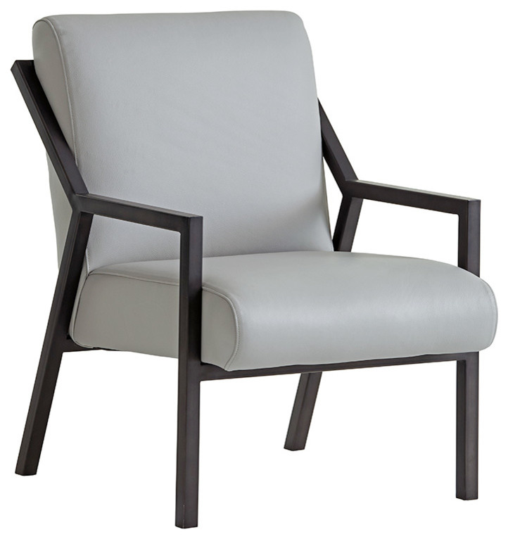 Weldon Leather Chair   Midcentury   Armchairs And Accent Chairs   by Lexington Home Brands  Houzz