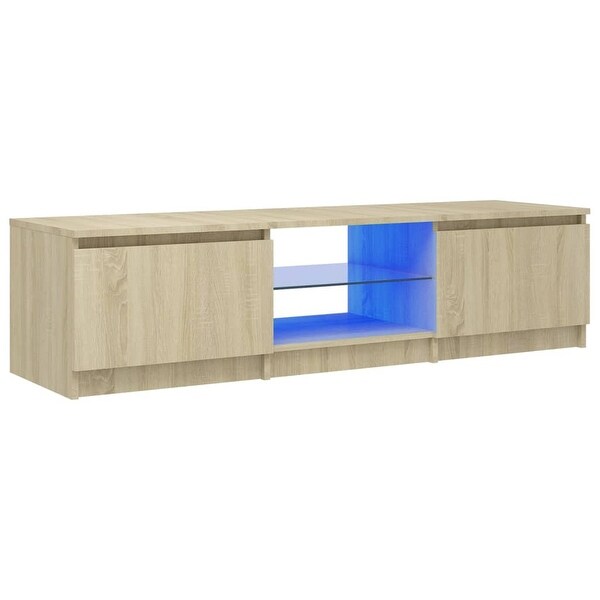 TV Cabinet with LED Lights Sonoma Oak 55.1