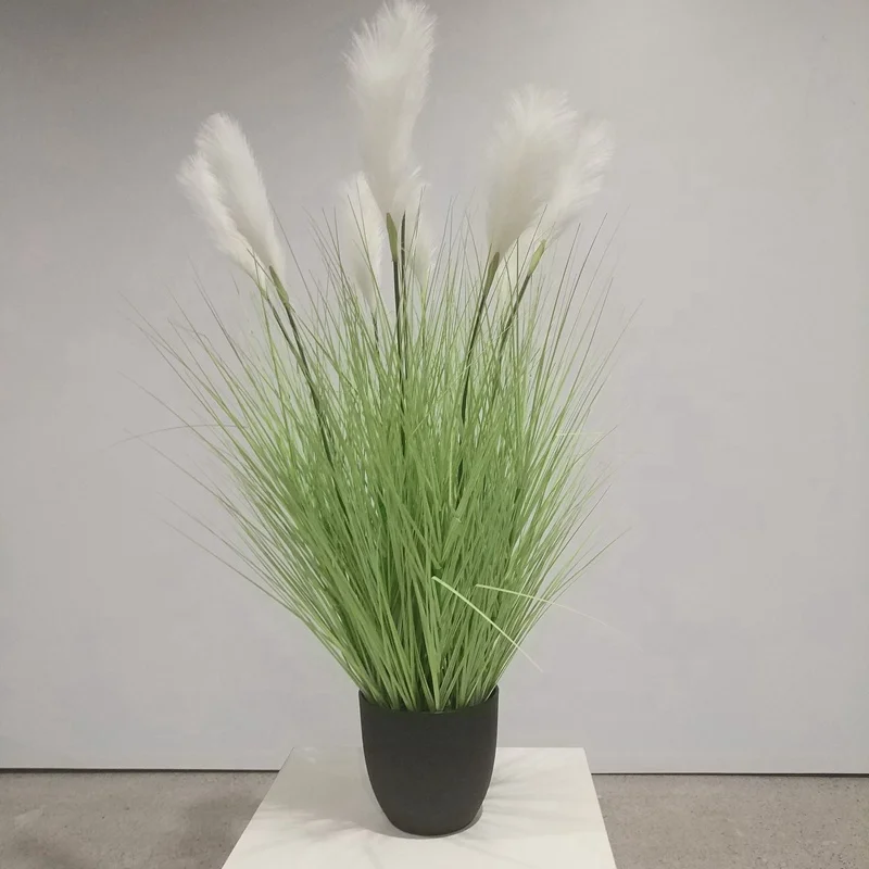 factory supply green pampas grass artificial large reed potted for decoration