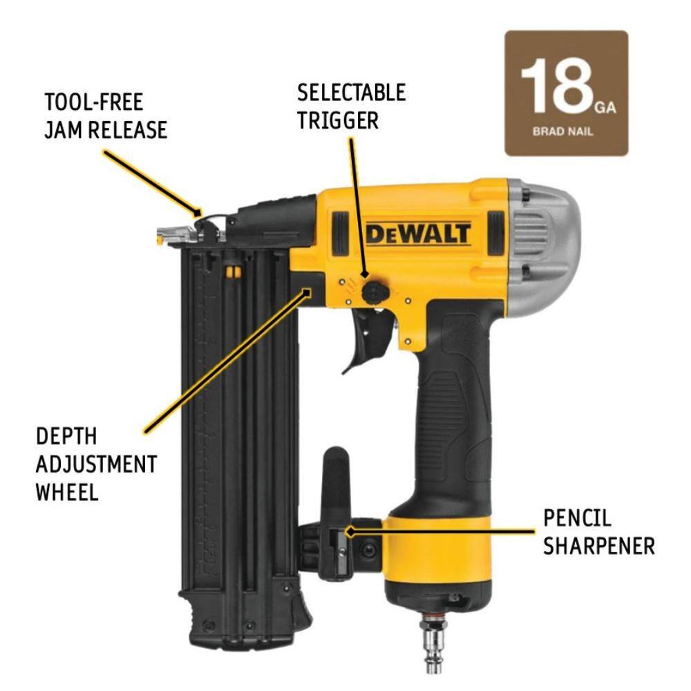 DW Pneumatic 18-Gauge Brad Nailer and 50 ft. x 14 in. Air Hose DWFP12233DWFP1450D