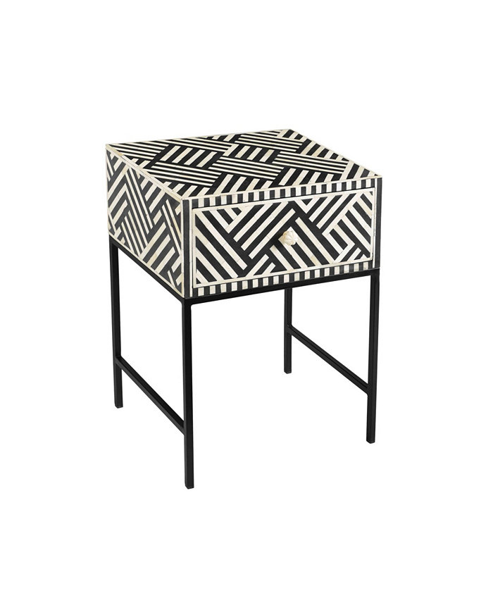 TOV Furniture Noire Bone-Inlay Side Tableandnbsp;