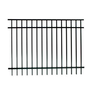 FORGERIGHT Vinings 5 ft. H x 6 ft. W Black Aluminum Pre-Assembled Fence Panel 861708