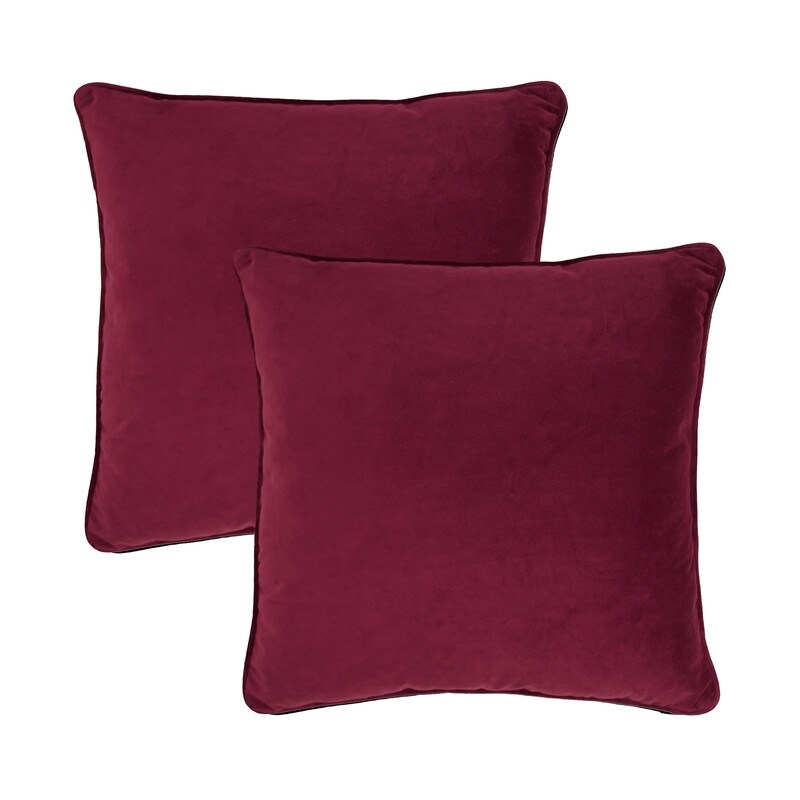 Sherry Kline Glendon Velvet Corded Edge pillow  zippered with Polyester Insert (Set of 2) 20\