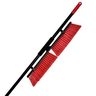 Alpine Industries 24 in. Red Indoor Outdoor Smooth Surface Push Broom (2-Pack) ALP460-24-2-2