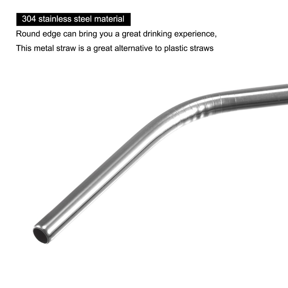 Reusable Metal Straws 4Pcs  Stainless Steel Bent Drinking Straw 10.5\