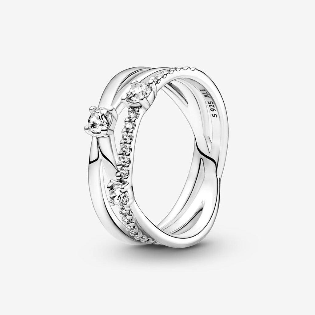 PANDORA  Sparkling Triple Band Ring