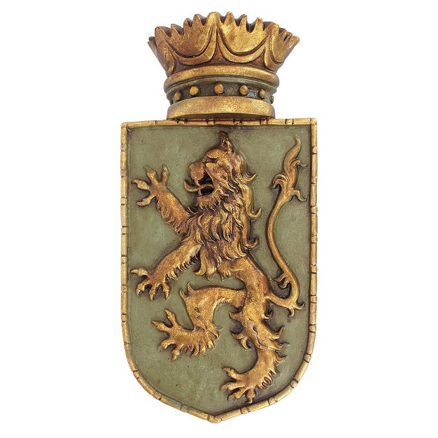 Design Toscano Medieval Rampant Lion Shield Wall Sculpture