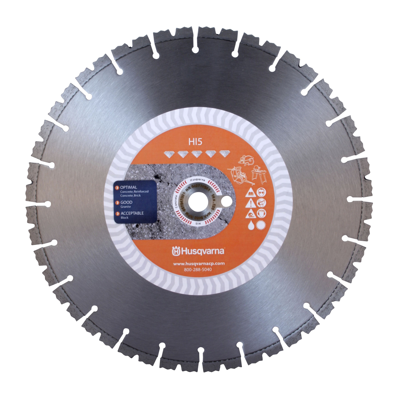 Husqvarna 14 in. D HI5 Diamond Segmented Rim Saw Blade 24 teeth 1 pk