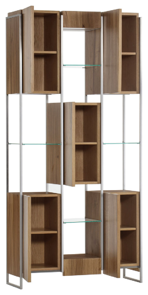 French Oak and Tempered Glass Bookcase  Andrew Martin Marley   Contemporary   Bookcases   by Oroa   Distinctive Furniture  Houzz