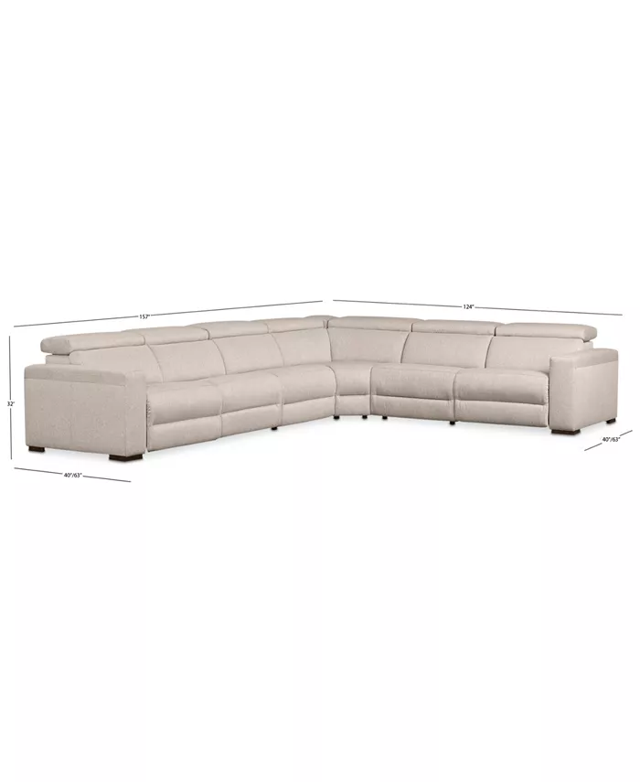 Furniture Nevio 157 6-Pc. Fabric L Shaped Sectional Sofa