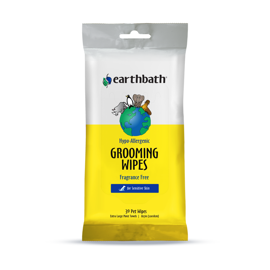 Earthbath Hypo Allergenic Fragrance Free Grooming Wipes for Dogs and C