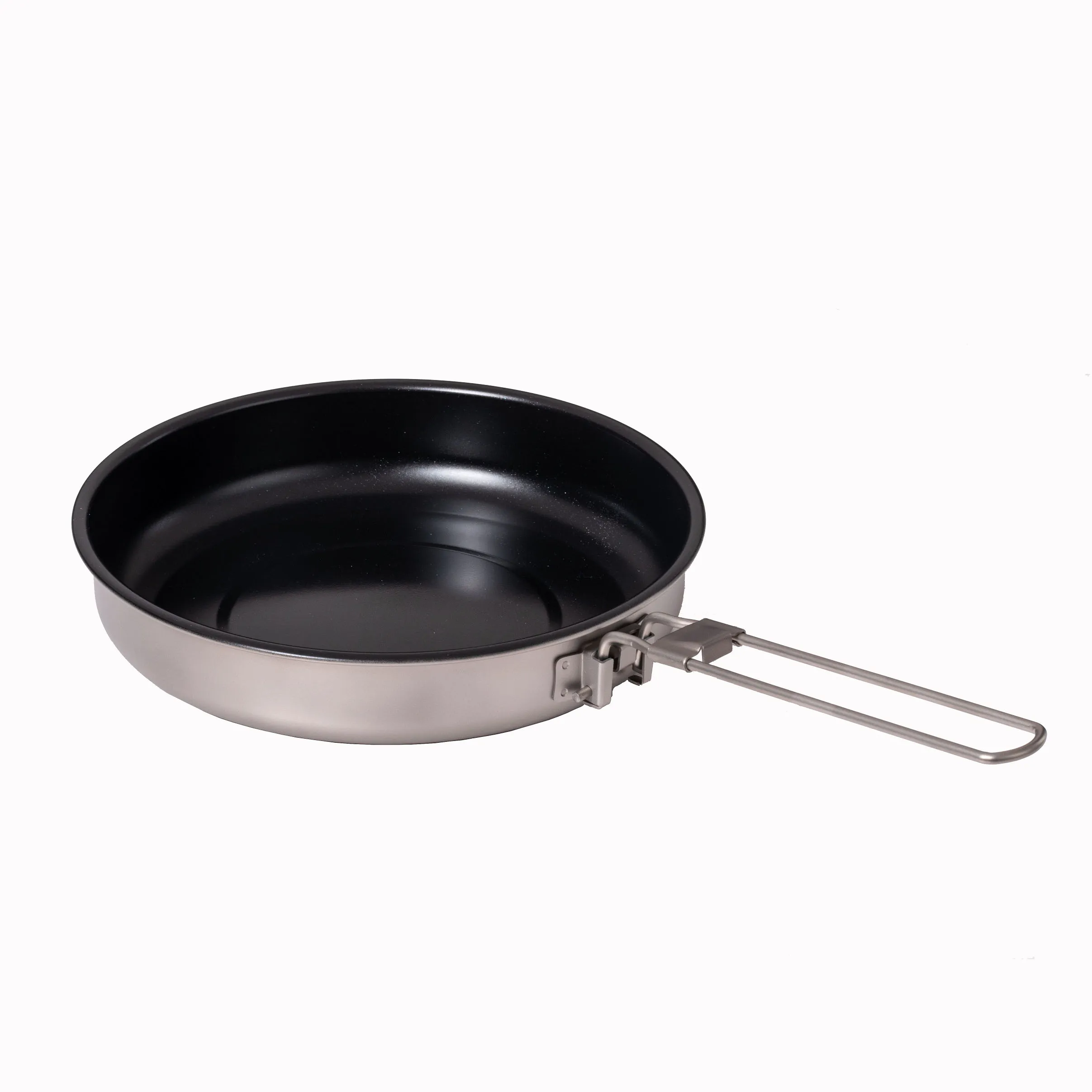 Lightweight titanium camping non Stick frying pan for outdoor hiking traveling D188mm