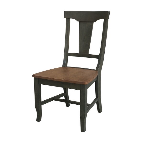 International Concepts Solid Wood Panel Back Dining Chairs - Set of 2