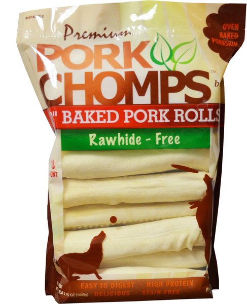 Premium Pork Chomps Baked Pork Rolls Dog Treats