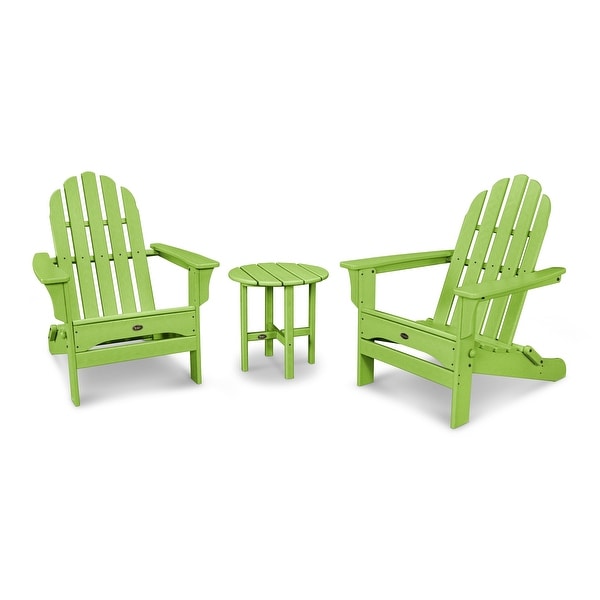 Trex Outdoor Furniture Cape Cod Folding Adirondack Set with Side Table