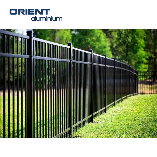 China factory direct supply high quality 3D fence garden black powder coated Australia type aluminum vertical blade fencing