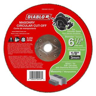 DIABLO 6-12 in. x 18 in. x 58 in. Masonry Cut-Off Disc (5-Pack) DBD065125L01C005