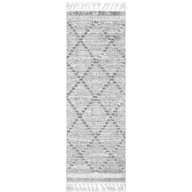 Nuloom Skylar Textured Trellis Tasseled Area Rug