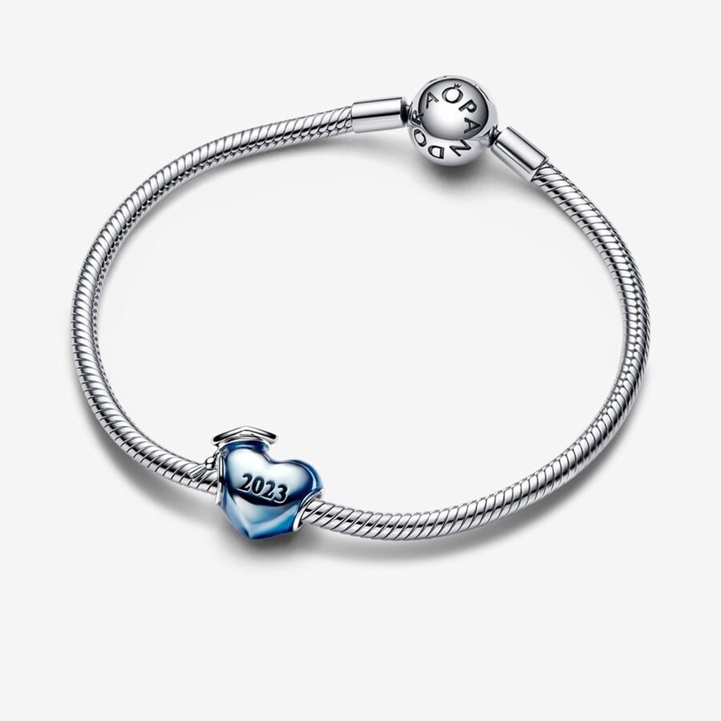 PANDORA  Blue 2023 Graduation Heart Charm