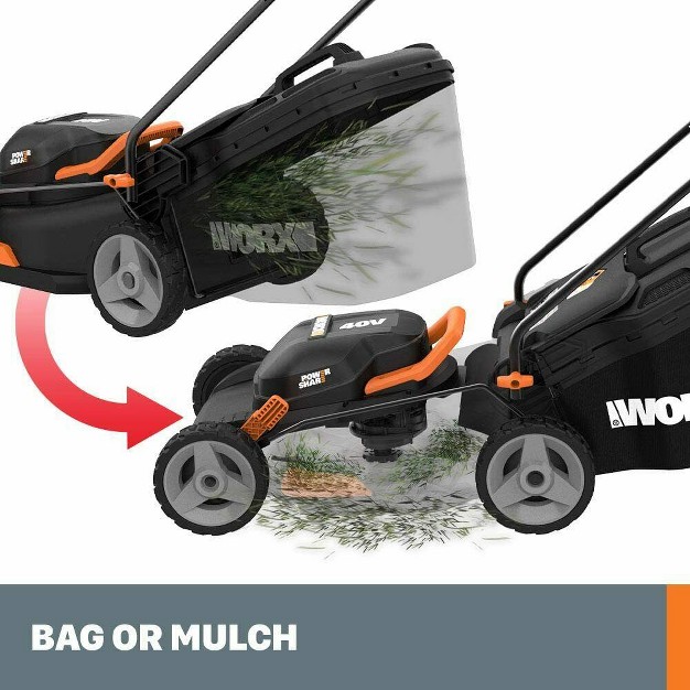 Worx Wg911 Power Share 40v Lawn Mower And 20v Grass Trimmer wg743 And Wg163