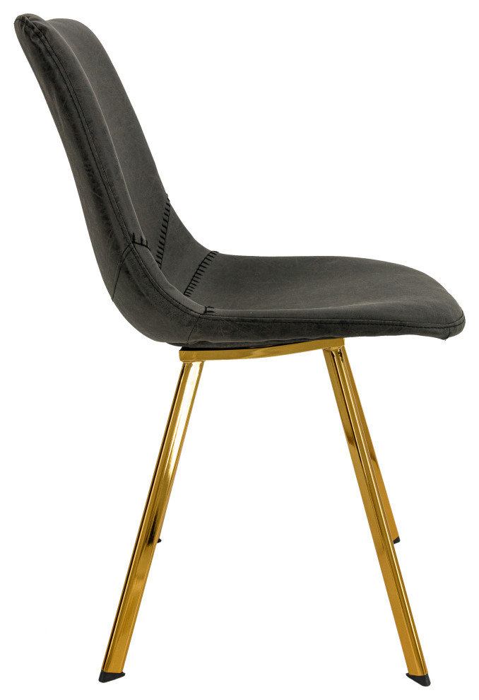 LeisureMod Markley Modern Leather Dining Chair With Gold Legs   Contemporary   Dining Chairs   by LeisureMod  Houzz