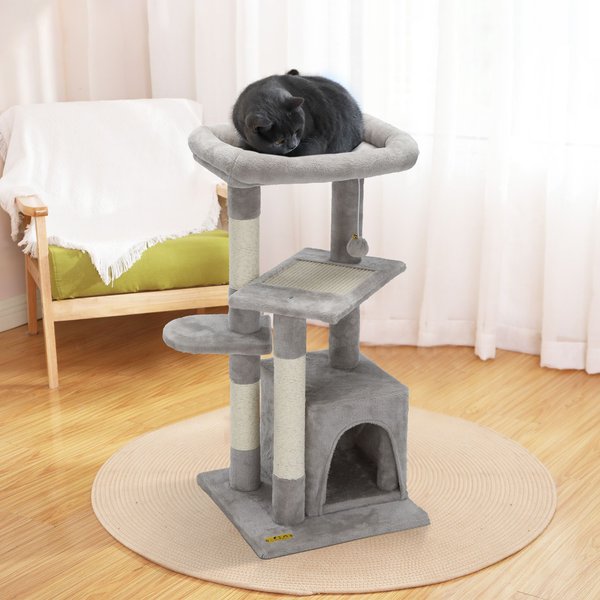 Coziwow by Jaxpety 33-in Small Cat Climbing Tree and Condo， Grey