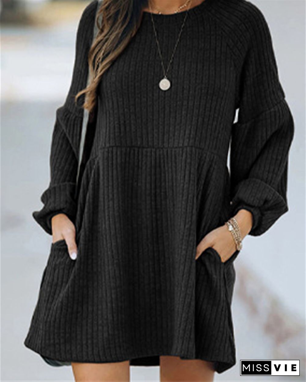 Knitted Long Sleeve Dress