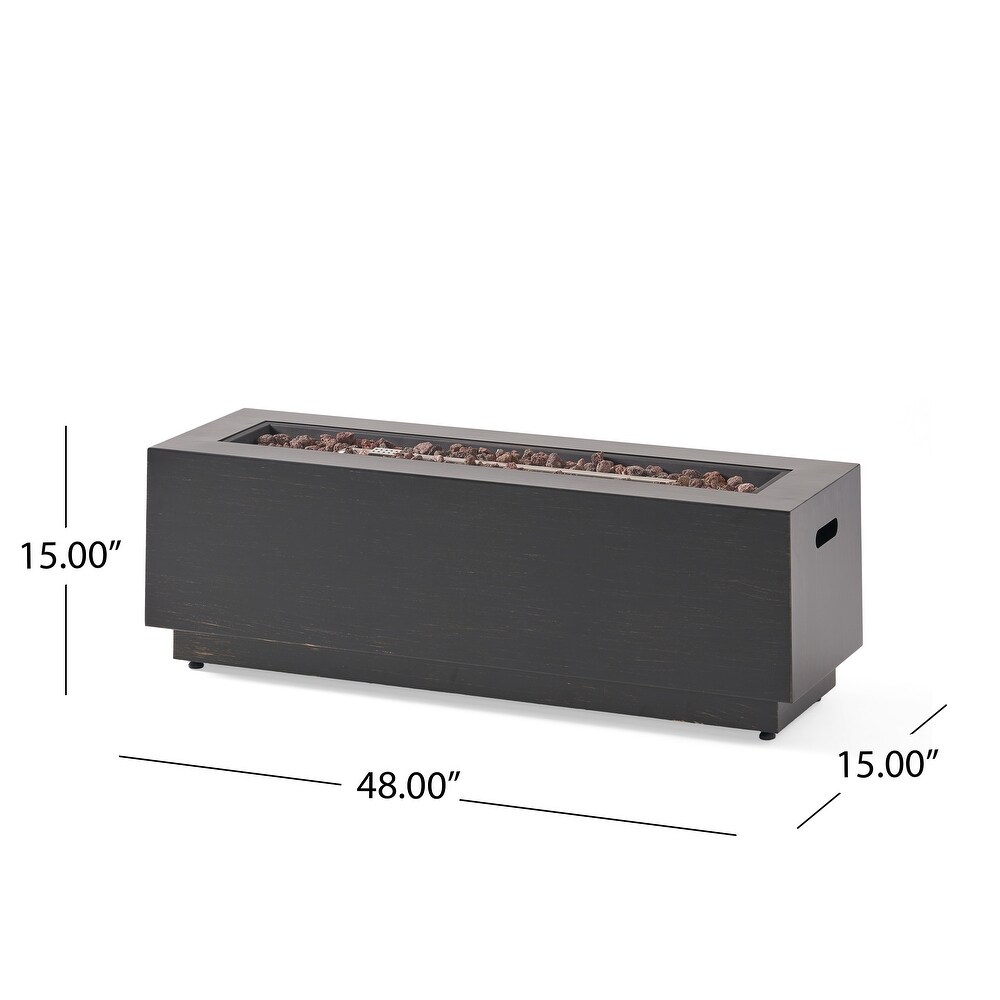 Wellington Outdoor 50 000 BTU Rectangular Fire Pit (No Tank Holder) by Christopher Knight Home