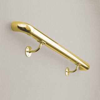 Polished Brass Standard Hand Rail Bracket for 2 in. Outside Diameter Tubing 00-3012