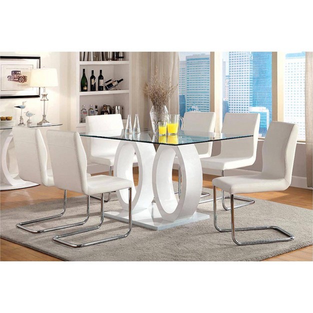 7pc Spearelton double Oval Pedestal Dining Table Set Homes Inside Out