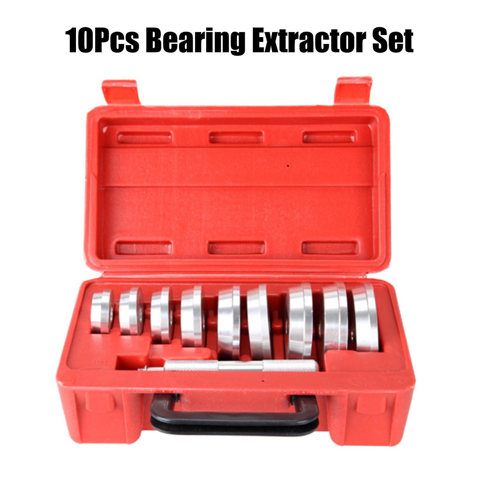 10pcs Bearing Race and Seal Bushing Driver Set Universal Bush Drive Seal Kit For Automotive Wheel Bearings With Storage Box Silver