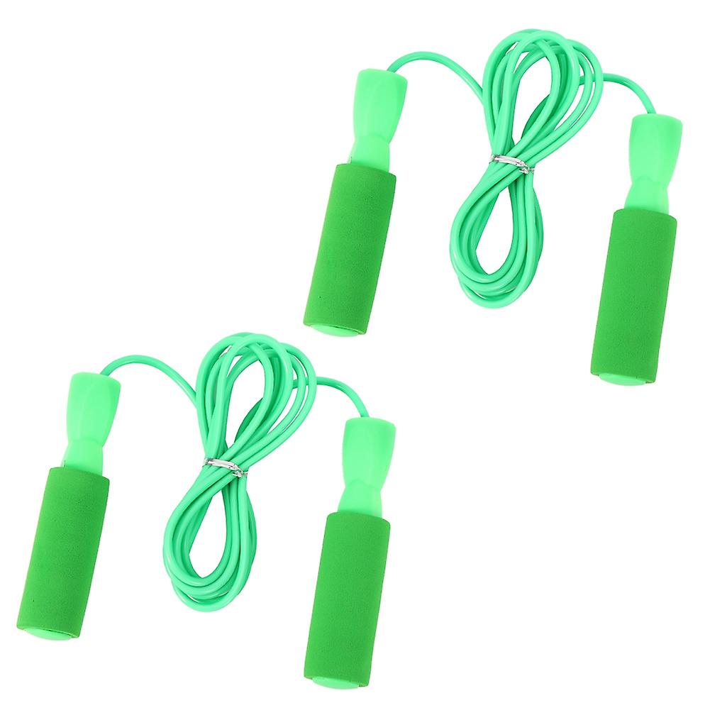 2pcs Adjustable Speed Skipping Rope Fitness Exercise Training Tools For Adult Studentsgreen