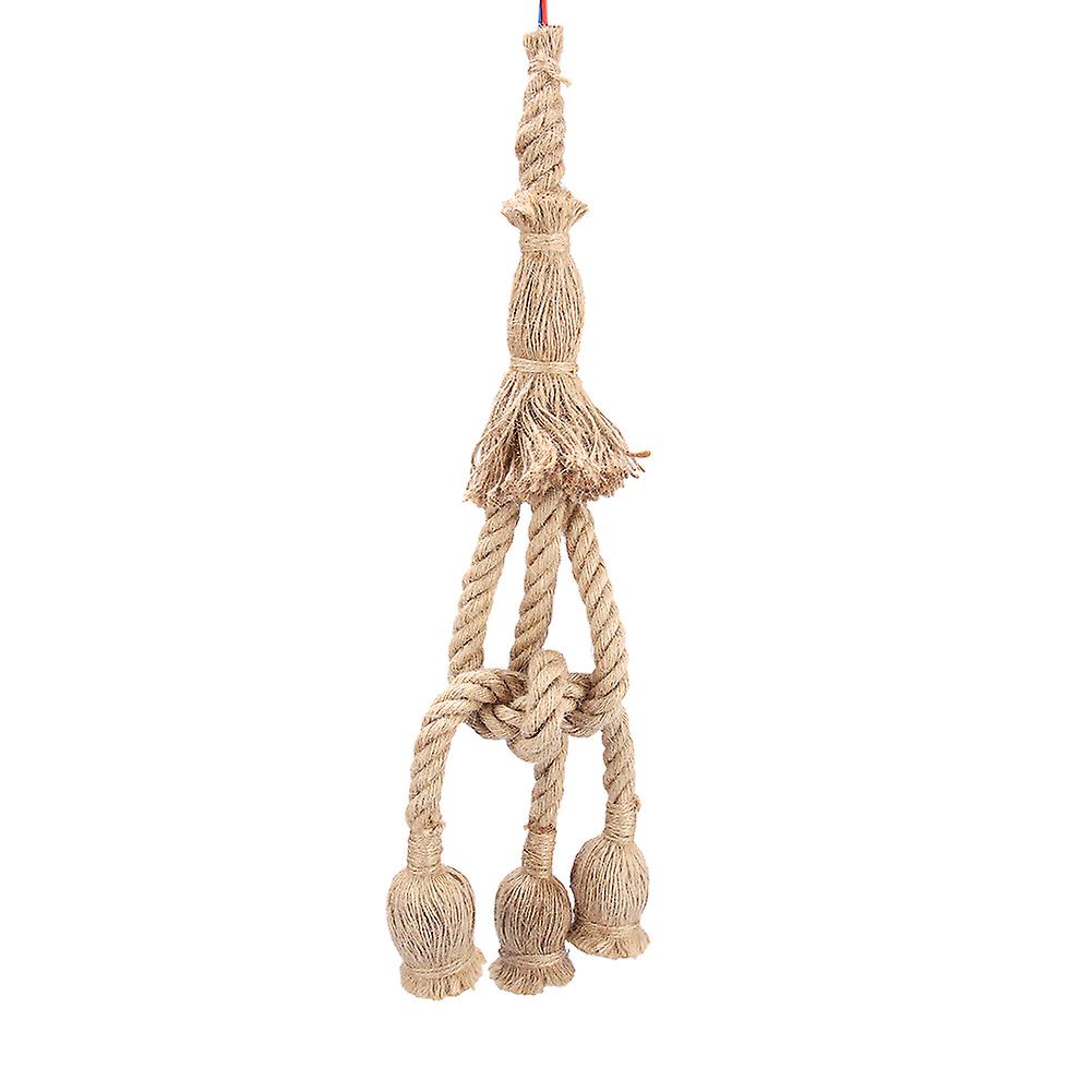 0.5m E27 Vintage Hemp Rope Ceiling Light Base Pendant Lamp Bulb Holder 85-265v (3*holder)