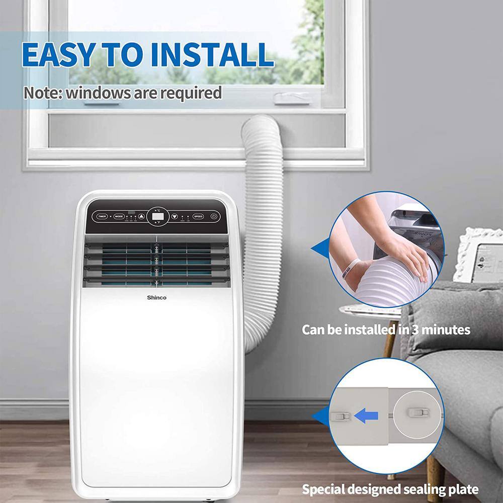 Shinco 8000 BTU Portable AC Unit Dehumidifier and Fan for 200 SqFt Rooms SPF1-08C