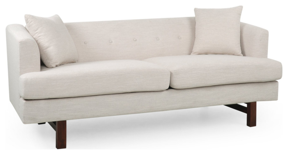 Unique 3 Seater Sofa  Oversized Seat With Buttoned Backrest  ampPillows   Transitional   Sofas   by Decorn  Houzz