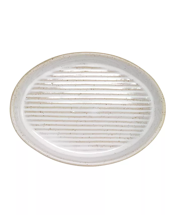 Avanti Drift Lines Textured Ribbed Ceramic Soap Dish