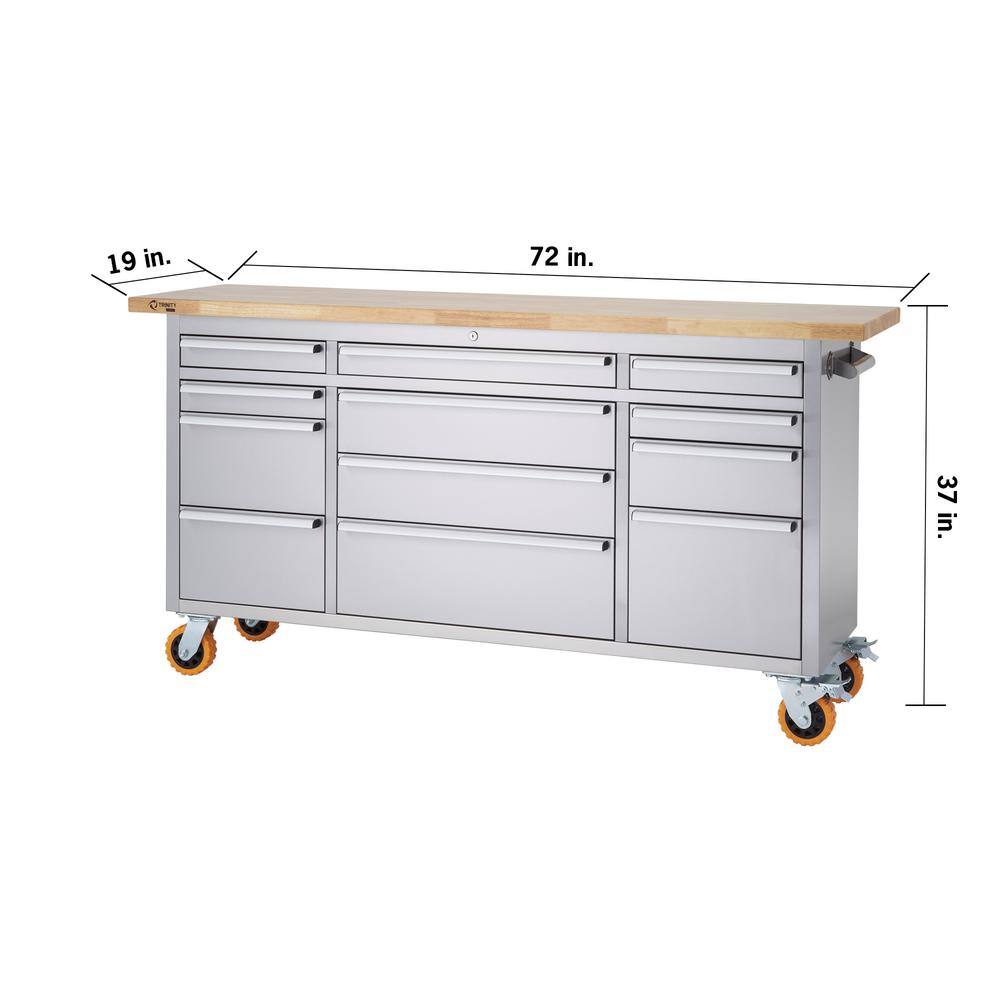 TRINITY PRO 6 ft. 12-Drawer Workbench with Storage TLSF-7209