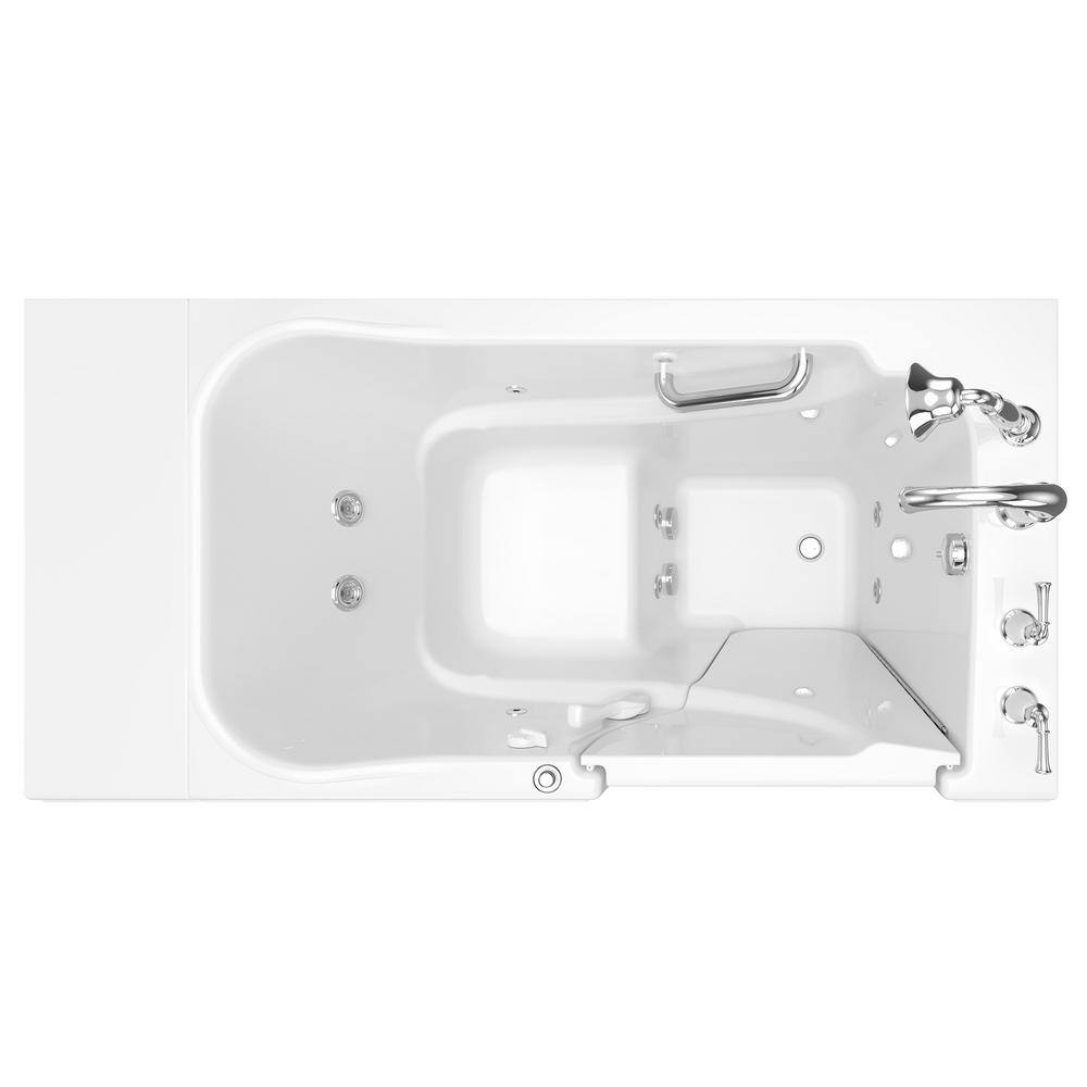 American Standard Gelcoat Value Series 52 in. Right Hand Walk-In Whirlpool Bathtub in White 3052.409.WRW-PC