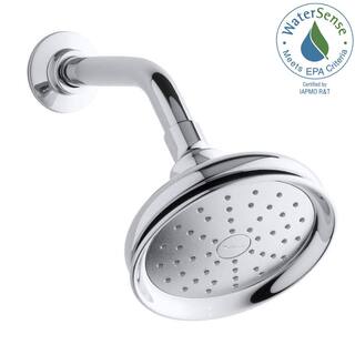 KOHLER Fairfax 1-Spray 5.5 in. Single Wall Mount Fixed Shower Head in Polished Chrome K-45412-CP