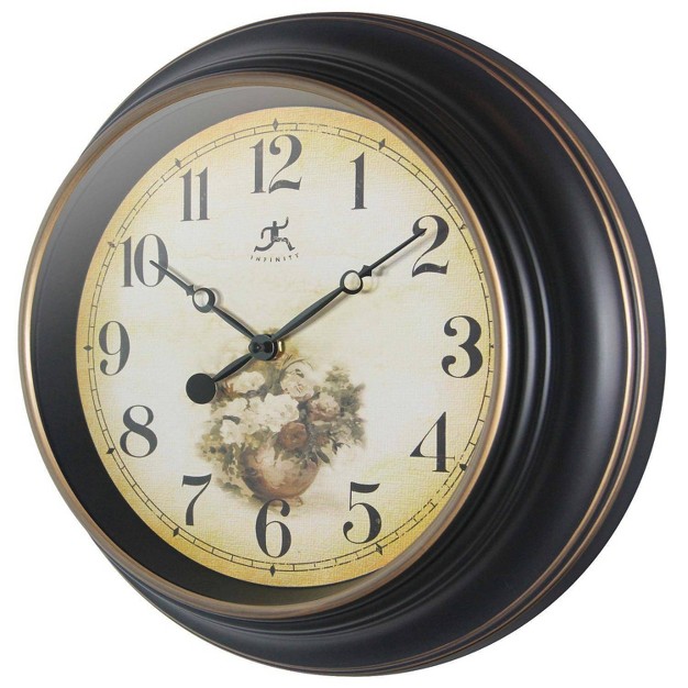 Botanic Wall Clock Black Infinity Instruments