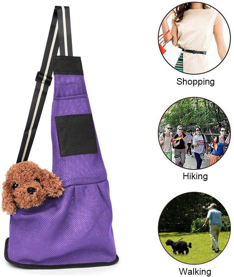 LUXMO Hands-Free Pet Sling Carrier Bag Small Dog Cat Adjustable Single Shoulder Travel Bag