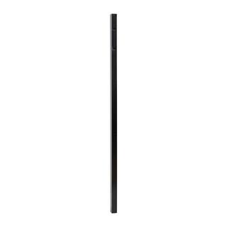 FORTRESS Athens 2 in. x 2 in. x 6 ft. Gloss Black Aluminum Pressed Spear Fence Gate Post 4032048432M