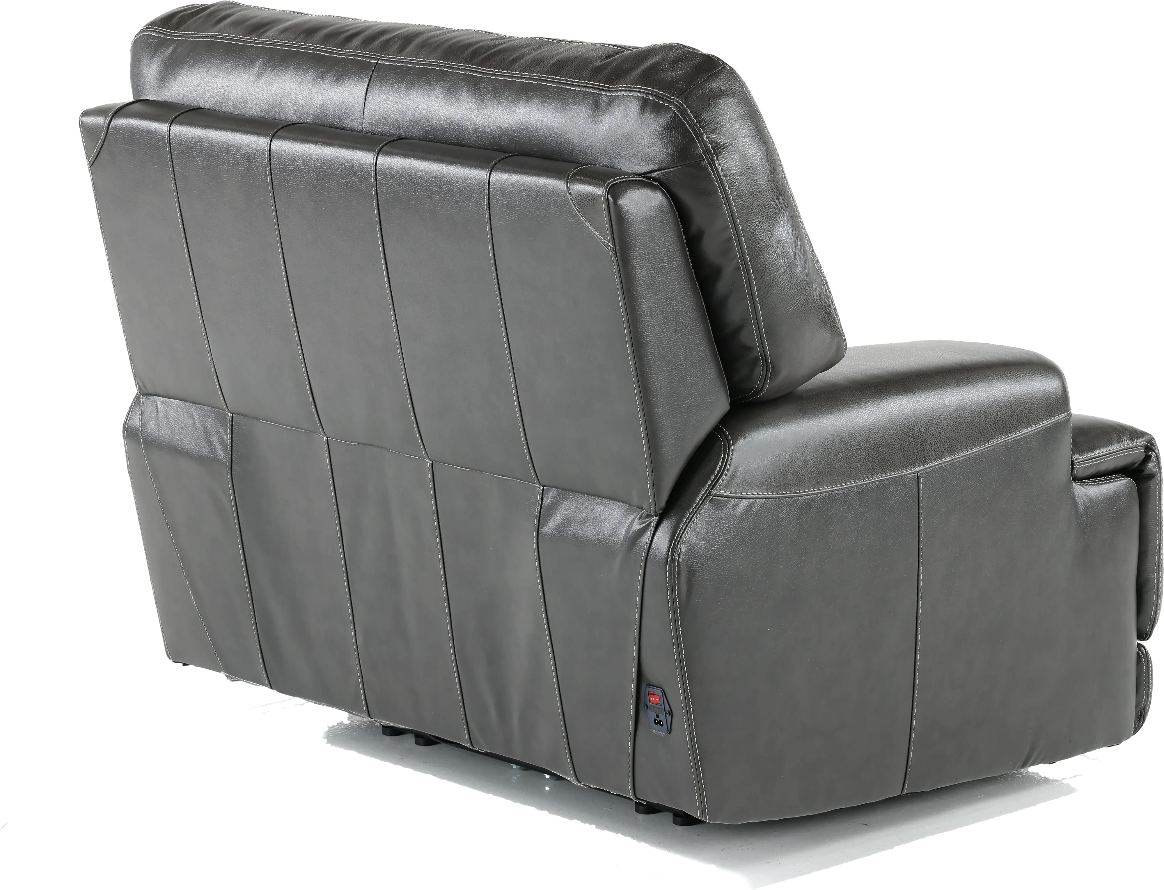 Stampede Charcoal Leather-Match Power Recliner